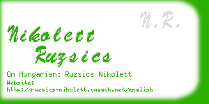 nikolett ruzsics business card